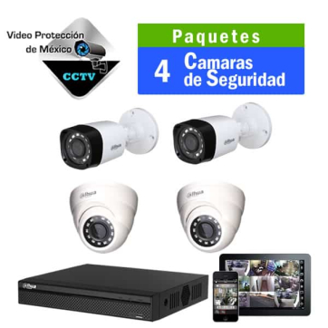 paquetes de 4 camaras de seguridad